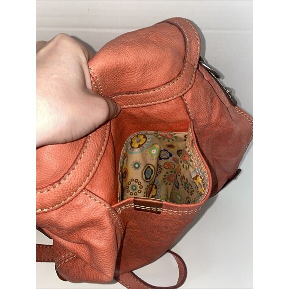 FOSSIL Key Per Crossbody Leather Orange Summer Handbag Boho Hobo Hippie - Picture 14 of 14